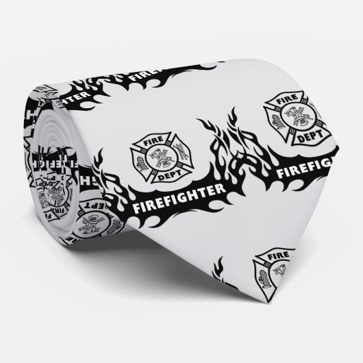 Feuerwehrlogo Tattoo Neck Tie Krawatte (Gerollt)