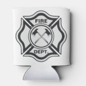 Feuerwehrlustige abwesende Pflicht Rette sich selb Dosenkühler (Rückseite)