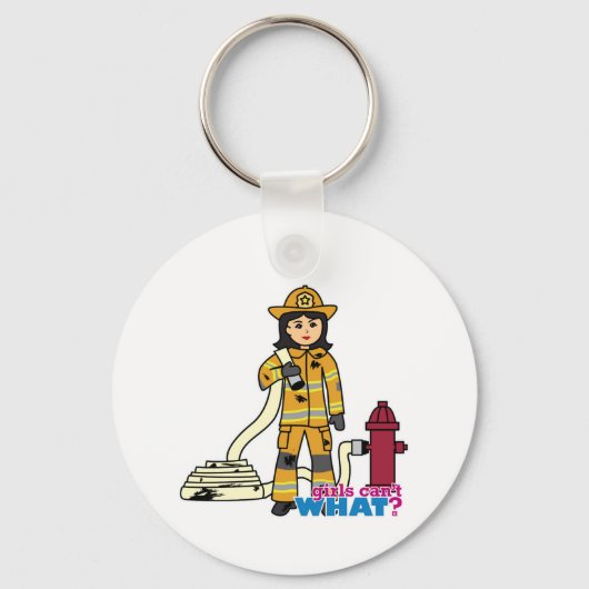 Feuerwehrmädchen - Brünett Schlüsselanhänger (Vorderseite)