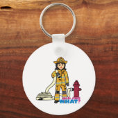 Feuerwehrmädchen - Brünett Schlüsselanhänger (Vorderseite)
