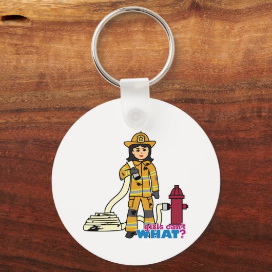 Feuerwehrmädchen - Brünett Schlüsselanhänger (Vorderseite)