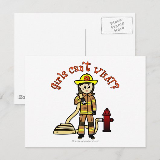 Feuerwehrmädchen Postkarte (Vorne/Hinten)