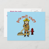 Feuerwehrmädchen Postkarte (Vorne/Hinten)