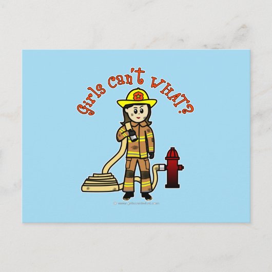 Feuerwehrmädchen Postkarte (Vorderseite)