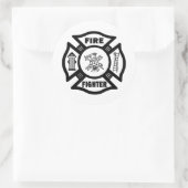 Feuerwehrmaltesischer Runder Aufkleber (Tasche)