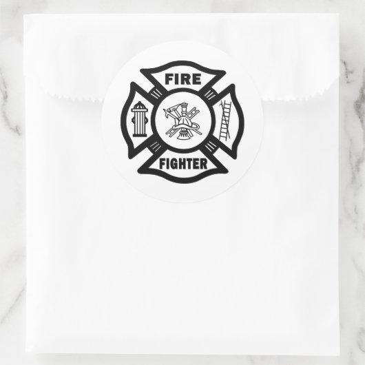 Feuerwehrmaltesischer Runder Aufkleber (Tasche)