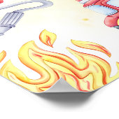 Feuerwehrmann 1. Geburtstag Begrüßungszeichen Poster (Ecke)