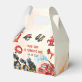 Feuerwehrmann 1. Geburtstag Geschenkschachtel (Rückseite)