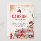 Feuerwehrmann 2. Geburtstag Party Einladung (Vorderseite)