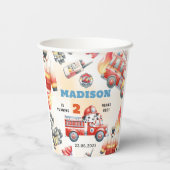 Feuerwehrmann 2. Geburtstag Party Pappbecher (Rückseite)