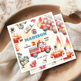 Feuerwehrmann 2. Geburtstag Party Serviette