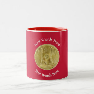 Feuerwehrmann 2 Gold-Bugle-Medallion Zweifarbige Tasse