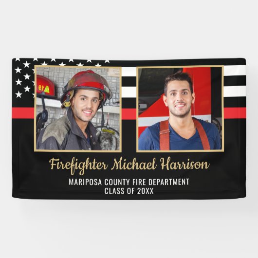 Feuerwehrmann 2 Picture Fire Academy Abschluss Banner (Horizontal)