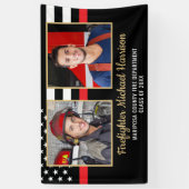 Feuerwehrmann 2 Picture Fire Academy Abschluss Banner (Vertikal)