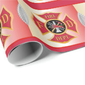 Feuerwehrmann 2 Trompetenschild Geschenkpapier (Rolleneckpunkt)