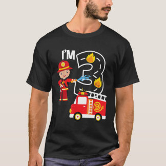 Feuerwehrmann 3 Jahre alt Im 3. Geburtstag Teil T-Shirt