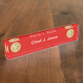 Feuerwehrmann 4 Goldmedaille Namensplakette (Seite)