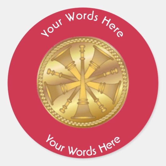 Feuerwehrmann 5 Bugchiefs Goldmedaille Runder Aufkleber (Vorderseite)