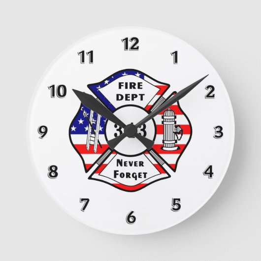 Feuerwehrmann 9/11 runde wanduhr (Vorderseite)
