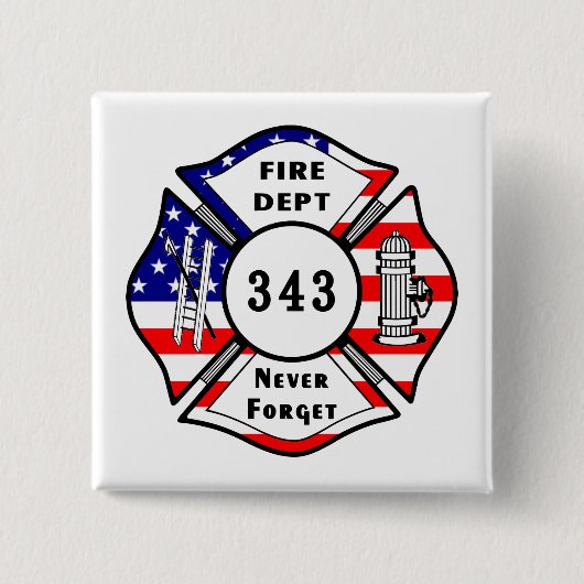 Feuerwehrmann 9/11 vergessen nie 343 button (Vorderseite)