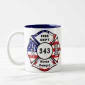 Feuerwehrmann 9/11 vergessen nie 343 zweifarbige tasse (Links)