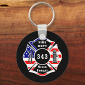 Feuerwehrmann 9/11 Vergiss nie 343 Schlüsselanhänger (Vorderseite)