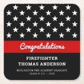 Feuerwehrmann Abschluss Party der Thin Red Line Rechteckiger Pappuntersetzer (Vorderseite)
