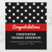 Feuerwehrmann Abschluss Party der Thin Red Line Weinetikett (Einzelnes Label)