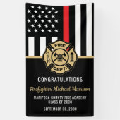 Feuerwehrmann Abschluss Red Flag Feuerwehrmann Par Banner (Vertikal)