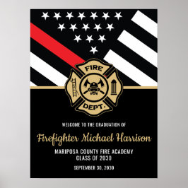 Feuerwehrmann Abschluss Red Line Feuerwehrmann wil Poster