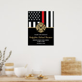 Feuerwehrmann - Abschluss Rote Flagge Feuerwehrman Poster (Küche)