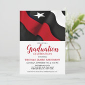 Feuerwehrmann Abschluss Thin Red Line Feuerwehrman Einladung (Stehend Vorderseite)