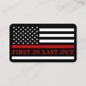 Feuerwehrmann, Abteilung für das Kreuzfeuer der Ma Visitenkarte (Rückseite)