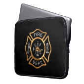 Feuerwehrmann-Abzeichen-Gold Laptopschutzhülle (Vorderseite Links)