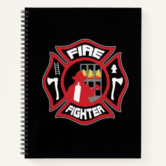 Feuerwehrmann Abzeichen Modernes Notizbuch (Vorderseite)