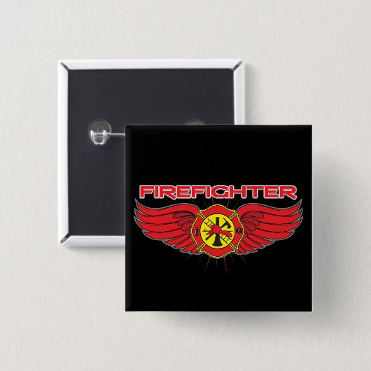 Feuerwehrmann-Abzeichen und Flügel Button (Vorne & Hinten)