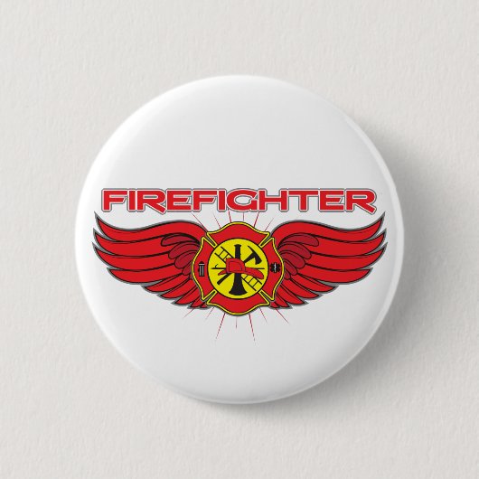 Feuerwehrmann-Abzeichen und Flügel Button (Vorderseite)