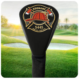 Feuerwehrmann ADD NAME Feuerwehr-Abteilung Abzeich Golf Headcover