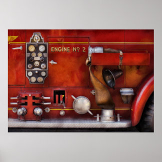 Feuerwehrmann - altmodische Kontrollen Poster