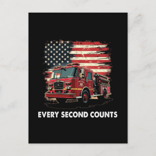 Feuerwehrmann Amerikanische Flagge Dünne Rote Lini Feiertagspostkarte