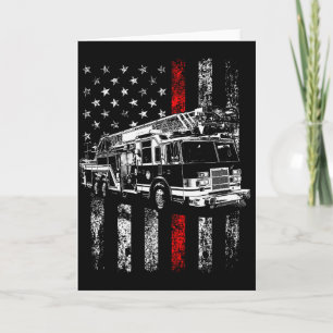 Feuerwehrmann Amerikanische Flagge Dünne Rote Lini Karte