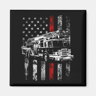 Feuerwehrmann Amerikanische Flagge Dünne Rote Lini Magnet