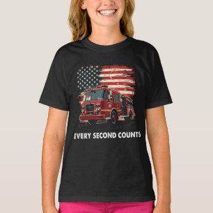 Feuerwehrmann Amerikanische Flagge Dünne Rote Lini T-Shirt
