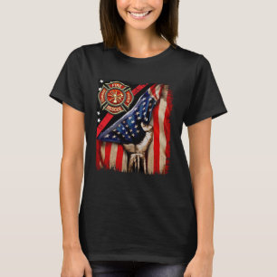 Feuerwehrmann Amerikanische Flagge Feuerwehrmann V T-Shirt