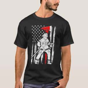 Feuerwehrmann Amerikanische Flagge Patriotisch US  T-Shirt
