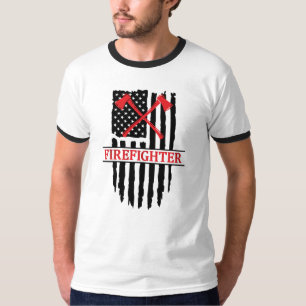 Feuerwehrmann, Amerikanische Flagge T-Shirt