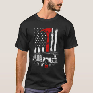 Feuerwehrmann Amerikanischer Feuerzug Red Ax Fire  T-Shirt