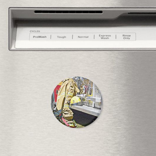 Feuerwehrmann Anzug und LKW Magnet (In Situ (Geschirrspüler))