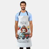 Feuerwehrmann auf einem farbenfrohen Lastwagen mit Schürze (Getragen)