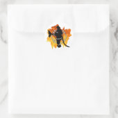 Feuerwehrmann auf Flammenaufkleber Runder Aufkleber (Tasche)